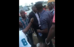 A pregnant woman slapped by a Naval Officer slumped and fainted at Oshodi, Lagos this afternoon.