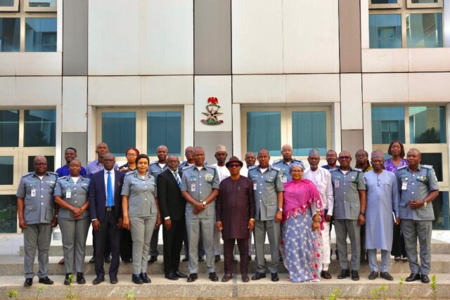 NESREA representatives and the CGC, Adewale Adeniyi