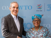 Okonjo-Iweala welcomes President Luis Abinader of the Dominican Republic to the WTO Headquarters